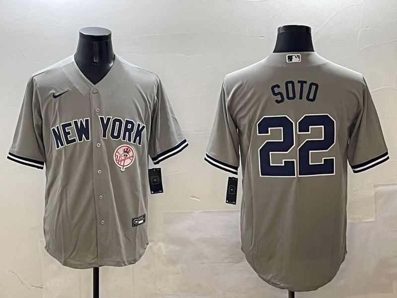 Men New York Yankees #22 Soto Grey Game 2025 Nike MLB Jersey style 6